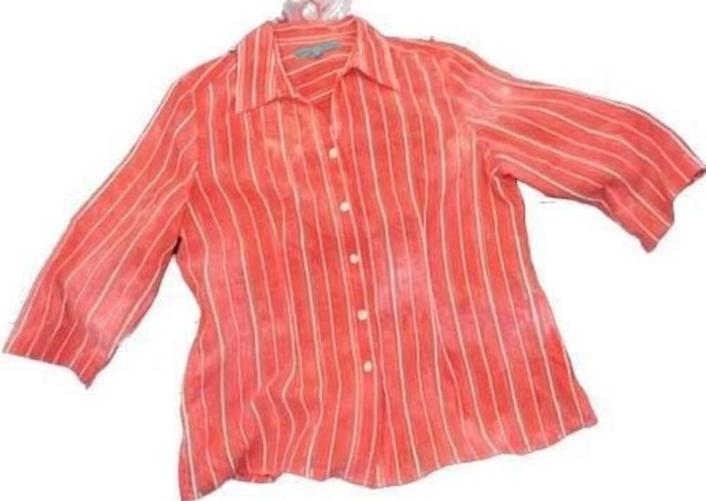 Sharon Anthony Striped Button Down Shirt Size 12